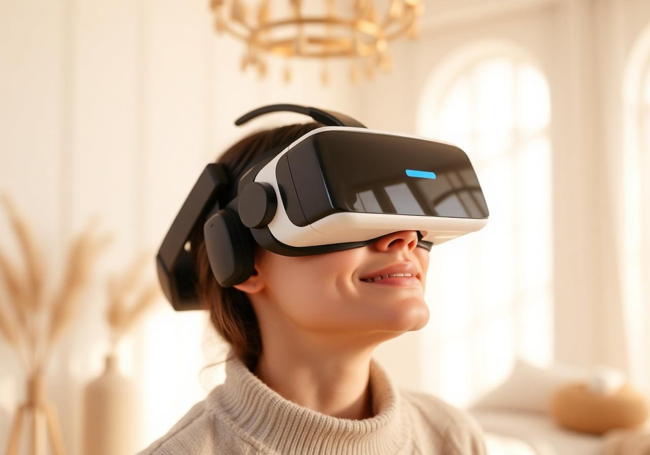 Sesja VR w studiu wellness